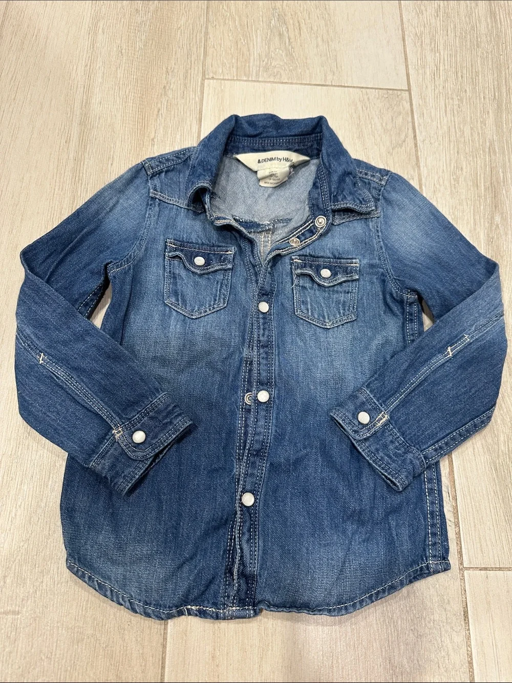 H&M Dark Blue Denim Button-Front Kids shirt